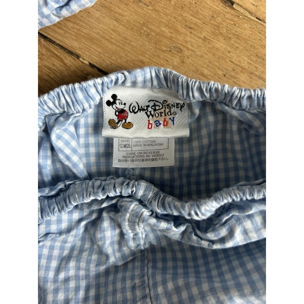 Vintage Walt Disney World Minnie Mouse Dress Girls 12 Months Gingham Sleeveless